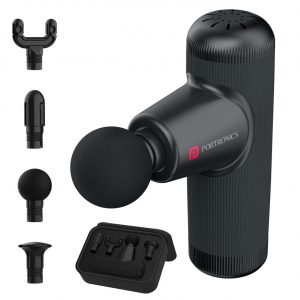 Portronics Zeno Go, Percussion Massage Gun for Pain Relief, Deep Tissue Black